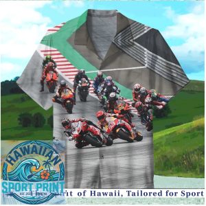 Intense MotoGP Racing Circuit Action Summer Hawaiian Shirt