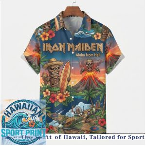 Iron Maiden Aloha From Hell Eddie Surf Hawaiian Shirt