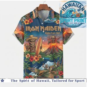 Iron Maiden Aloha From Hell Eddie Surf Hawaiian Shirt