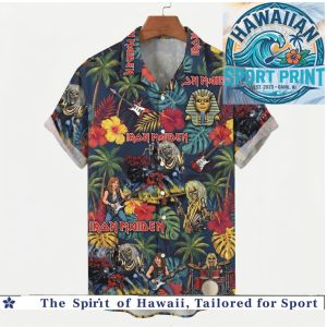 Iron Maiden Band Members Tropical Floral Hawaiian Shirt