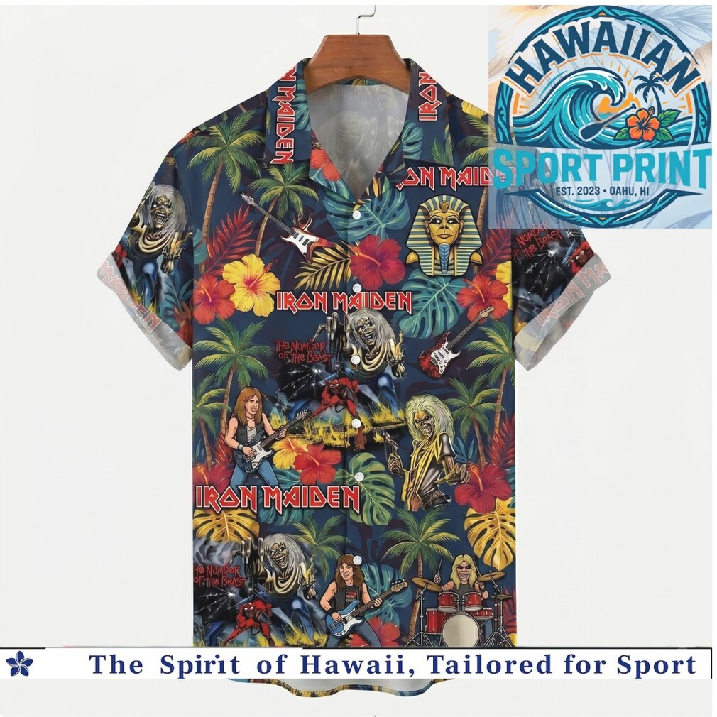 Iron Maiden Band Members Tropical Floral Hawaiian Shirt Iron Maiden Band Members Tropical Floral Hawaiian Shirt