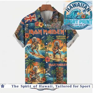 Iron Maiden Hawaiian Trooper Eddie Paradise Beach Shirt