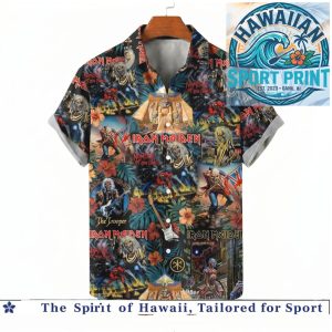 Iron Maiden Heavy Metal Band Album Collage Hawaiian Shirt