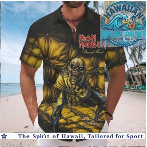 Iron Maiden Piece of Mind Eddie Rock Band Heavy Metal Hawaiian Shirt