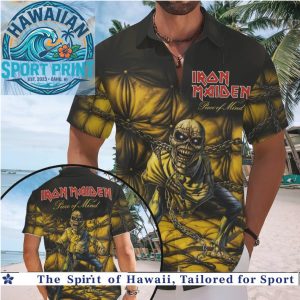 Iron Maiden Piece of Mind Eddie Rock Band Heavy Metal Hawaiian Shirt