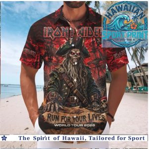 Iron Maiden Run For Your Lives Tour Pirate Rock Band Hawaiian Shirt