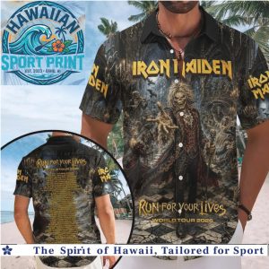 Iron Maiden Run For Your Lives World Tour 2026 Dark Castle Heavy Metal Hawaiian Shirt