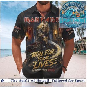 Iron Maiden Run For Your Lives World Tour 2026 Heavy Metal Rock Band Hawaiian Shirt