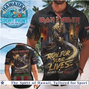 Iron Maiden Run For Your Lives World Tour 2026 Heavy Metal Rock Band Hawaiian Shirt