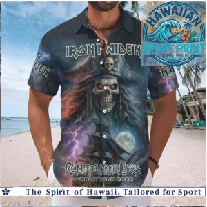 Iron Maiden Skull Pirate Ship World Tour 2026 Heavy Metal Rock Hawaiian Shirt