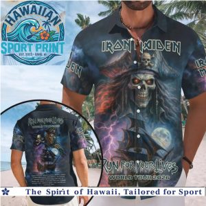Iron Maiden Skull Pirate Ship World Tour 2026 Heavy Metal Rock Hawaiian Shirt