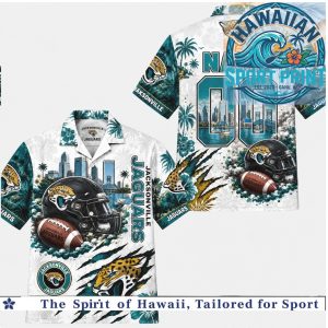 Jacksonville Jaguars Football Team Mascot Skyline Aloha Hawaiian Shirt