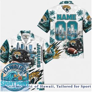 Jacksonville Jaguars Football Team Mascot Skyline Aloha Hawaiian Shirt