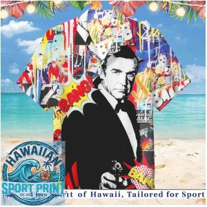 James Bond 007 Action Movie Retro Comic Pop Art Hawaiian Shirt