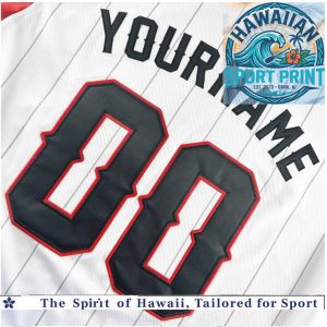Japan Flag Custom Name Pinstripe Baseball Jersey