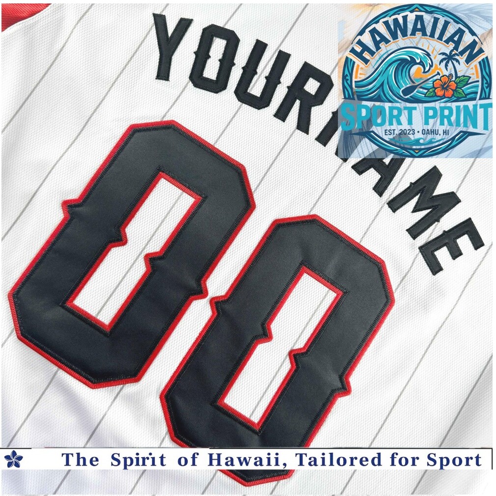 Japan Flag Custom Name Pinstripe Baseball Jersey Japan Flag Custom Name Pinstripe Baseball Jersey
