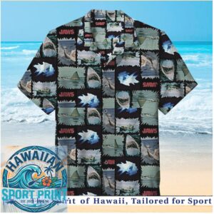 Jaws Movie Horror Great White Shark Beach Hawaiian Shirt