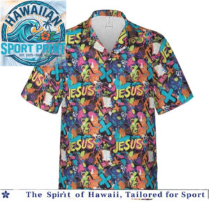 Jesus Christ Neon Graffiti Street Art Faith Hawaiian Shirt