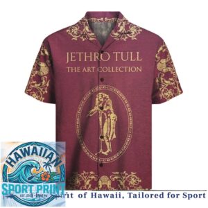 Jethro Tull The Art Collection Progressive Rock Vintage Maroon Hawaiian Shirt