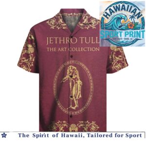 Jethro Tull The Art Collection Progressive Rock Vintage Maroon Hawaiian Shirt