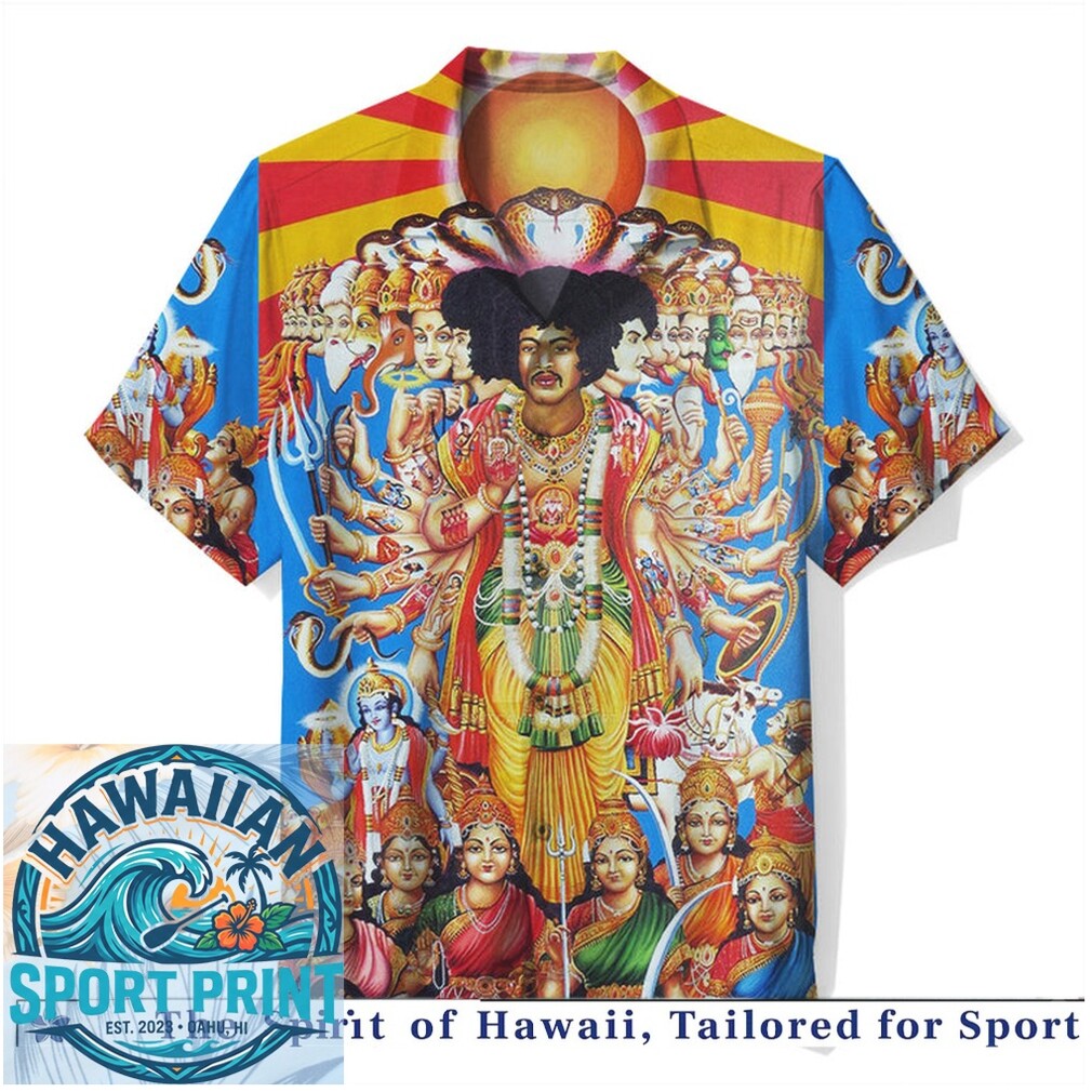Jimi Hendrix Psychedelic Rock Legend Multi Arms Hawaiian Shirt Jimi Hendrix Psychedelic Rock Legend Multi Arms Hawaiian Shirt