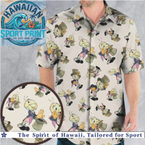 Jiminy Cricket Disney Classic Vintage Animation Hawaiian Shirt