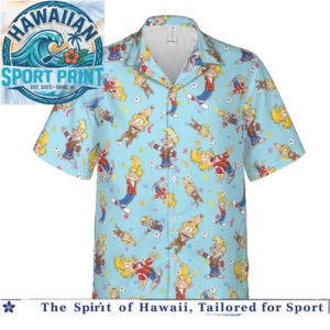 Johnny Bravo Cartoon Character Retro Comedy Tropical Hawaiian Shirt