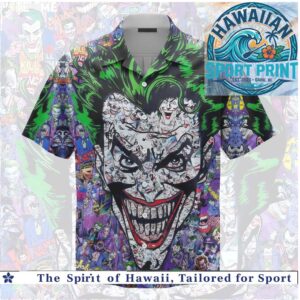 Joker Comic Villain Dark Clown Psycho Gothic Hawaiian Shirt
