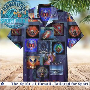Journey Band Greatest Hits Album Collage Rock Music Aloha Hawaiian Shirt