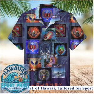 Journey Classic Rock Band Album Art Collage Vintage Hawaiian Shirt
