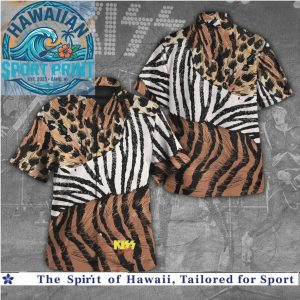 KISS Animalize Leopard Zebra Tiger Print Rock Band Hawaiian Shirt