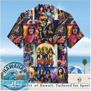 KISS Band Heavy Metal Rock Music Collage Hawaiian Shirt
