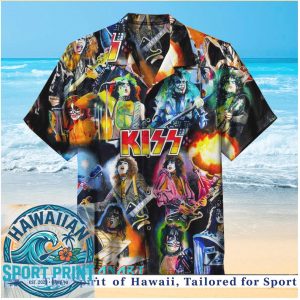 KISS Band Rock Concert Face Paint Vintage Tour Hawaiian Shirt
