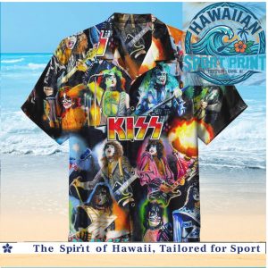 KISS Band Rock Concert Face Paint Vintage Tour Hawaiian Shirt