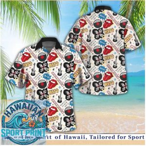 KISS Rock And Roll Lips Vinyl Records Music Hawaiian Shirt