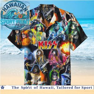 KISS Rock Band Concert Style Vintage Graphic Print Hawaiian Shirt