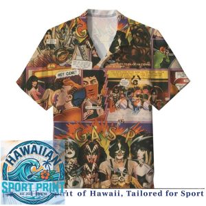 KISS Rock Band Face Paint Vintage Concert Tour Hawaiian Shirt