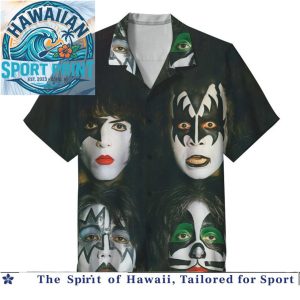 KISS Rock Band Face Paint Vintage Concert Tour Hawaiian Shirt