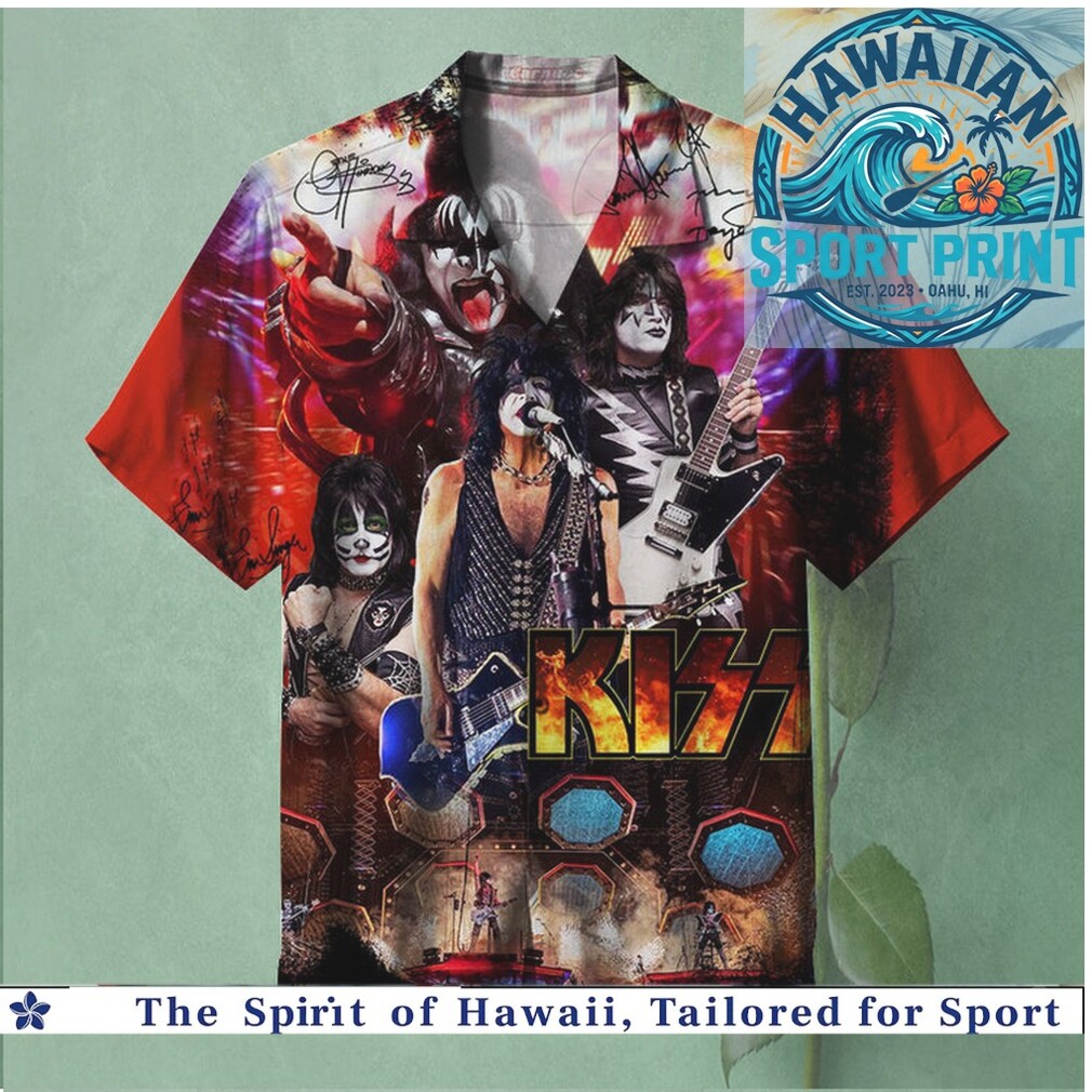 KISS Rock Band Fire Logo Concert Tour Vintage Hawaiian Shirt KISS Rock Band Fire Logo Concert Tour Vintage Hawaiian Shirt