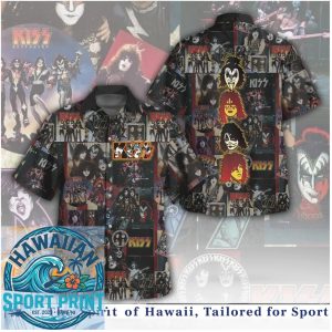 KISS Vintage Album Covers Rock Band Music Hawaiian Shirt