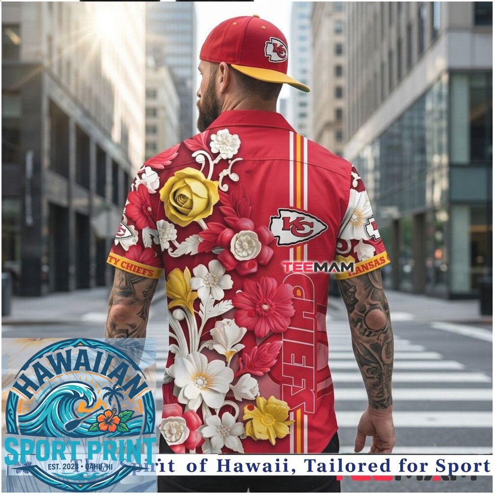 Kansas City Chiefs Elegant Floral Botanical Summer Hawaiian Shirt Kansas City Chiefs Elegant Floral Botanical Summer Hawaiian Shirt