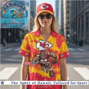 Kansas City Chiefs Football Player Action Tropical Hawaiian Shirt