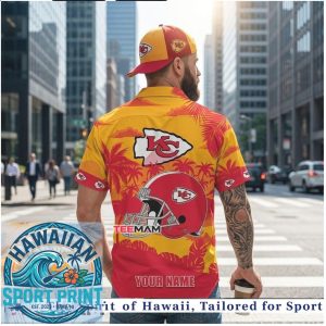 Kansas City Chiefs Football Player Action Tropical Hawaiian Shirt