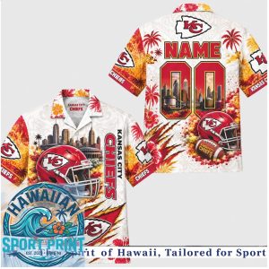 Kansas City Chiefs Football Team Mascot Skyline Aloha Hawaiian Shirt