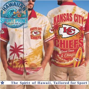 Kansas City Chiefs NFL Summer Palm Tree Hawaiian Shirt Football Fan Gift