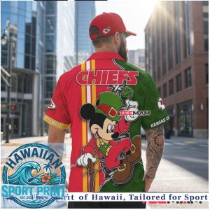 Kansas City Chiefs St. Patrick's Day Mickey Mouse Hawaiian Shirt