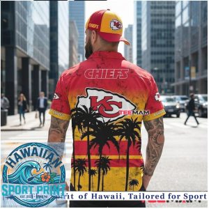 Kansas City Chiefs Sunset Palm Tree Beach Hawaiian Shirt