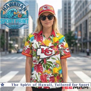 Kansas City Chiefs Tropical Parrot Jungle Leaves Hawaiian Shirt