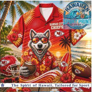 Kansas City Chiefs Wolf Tropical Sunset Summer Beach Aloha Hawaiian Shirt