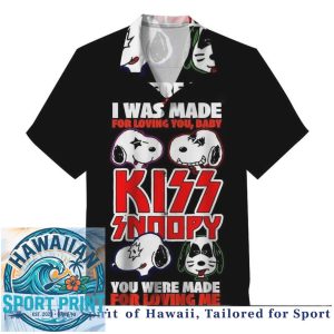 Kiss Band Snoopy Mascot Rock Music Hawaiian Shirt
